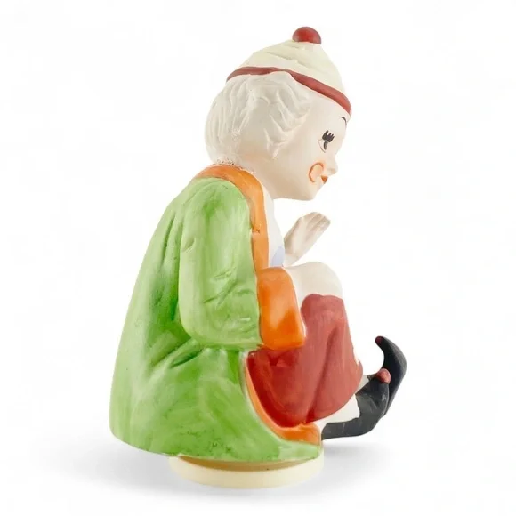 Vintage Porcelain Bisque Musical Clown Figurine - Plays Send In The Clowns​ - Picture 4 of 7